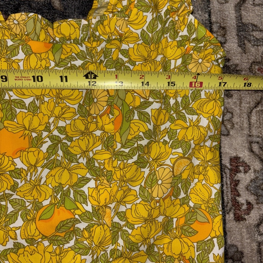 J.Crew Size M Poplin Tank top LIMONE print fruits corset bodice square neck - Picture 4 of 9